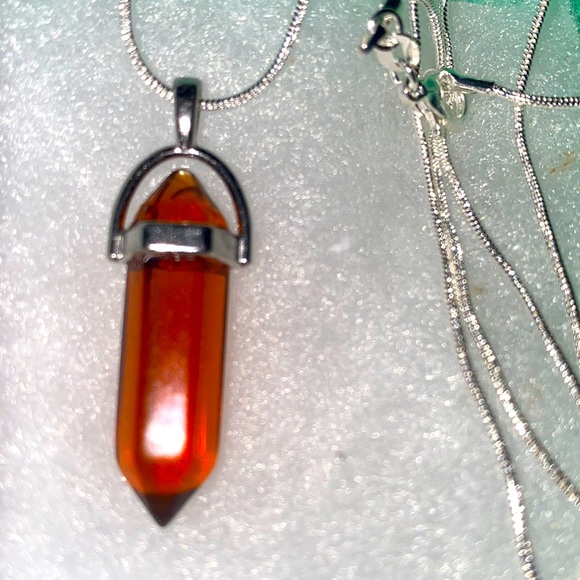 Boho Red Quartz Silver 24” Neckl… - Picture 2 of 6